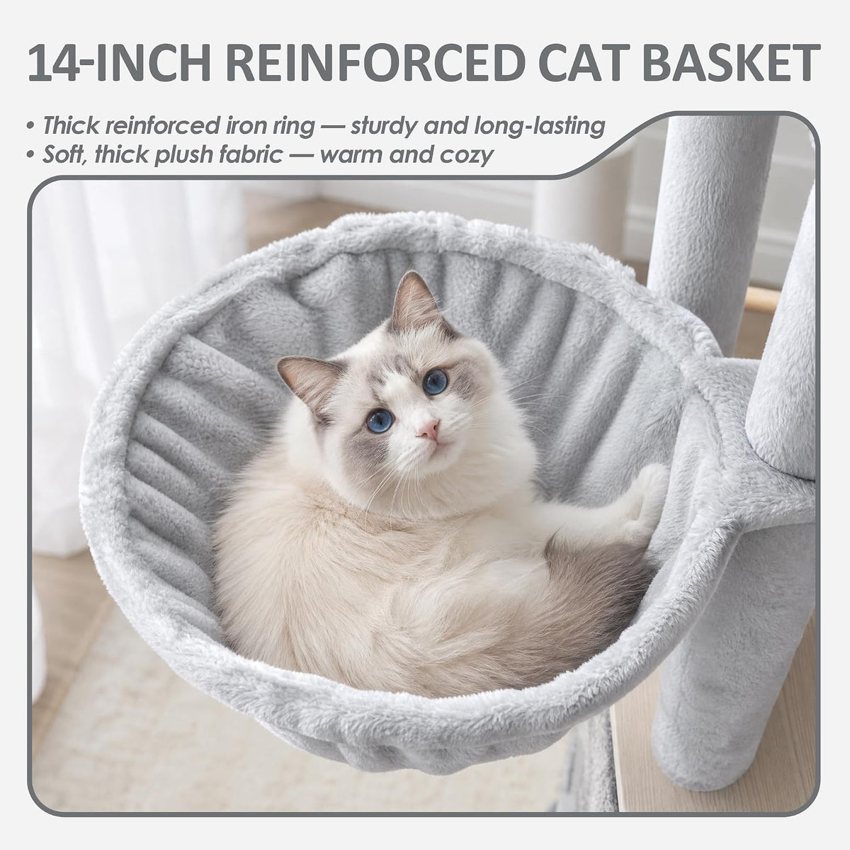 68.5" Modern Eco-Friendly Wood Cat Tree, Multi-Level Cat Tower