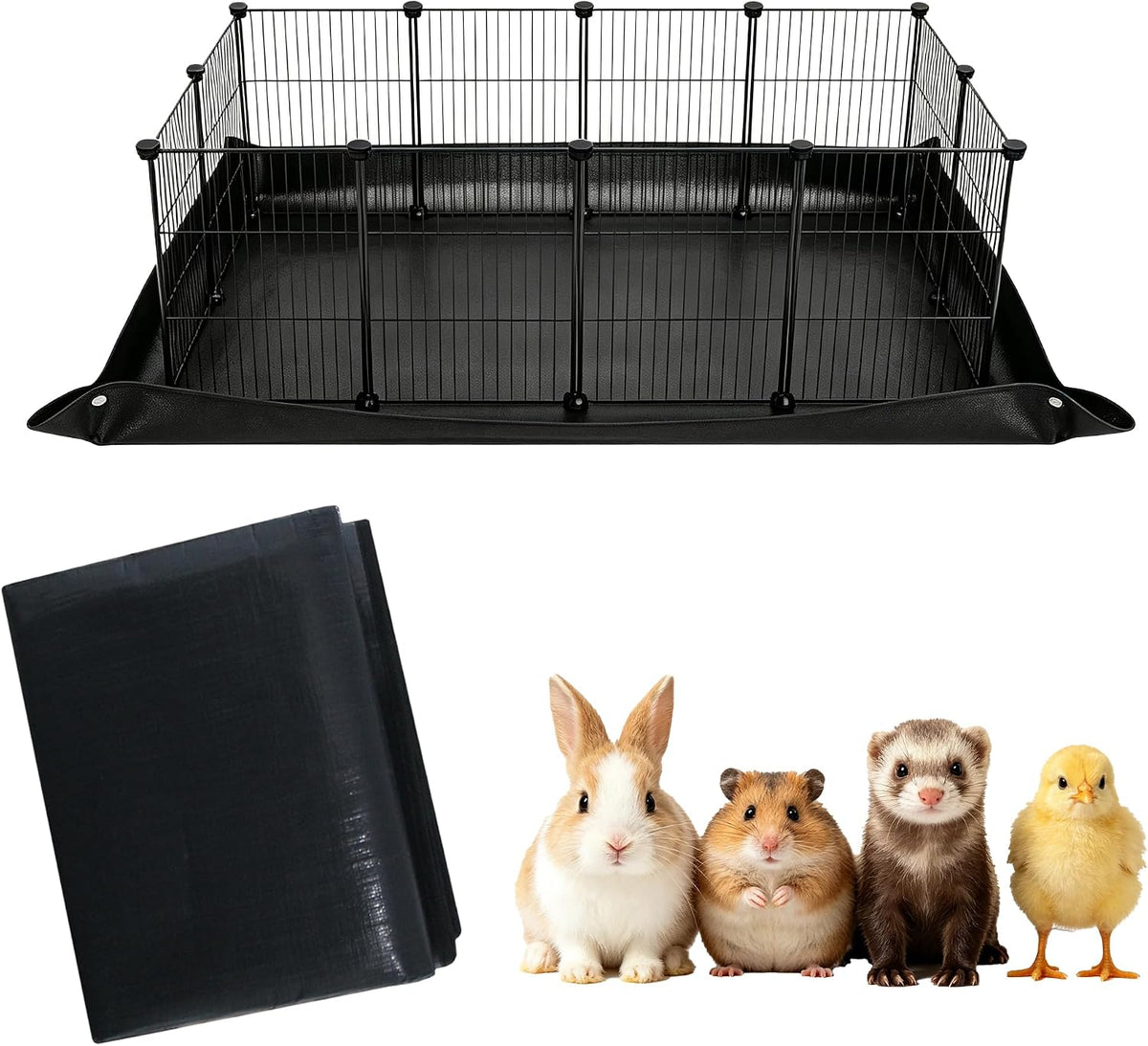 Waterproof Pet Playpen Mat, Reusable Cage Liner, Animals Habitat Protection