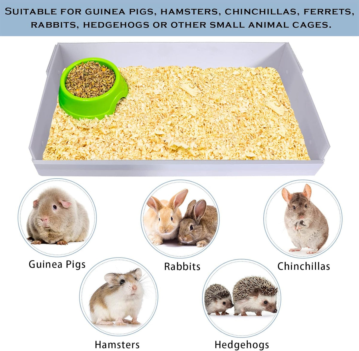 Geelin 2 Pack 26" x 13.5" Corrugated Plastic Cage Liners Base 1 x 2 Panel Size Guinea Pig Cage Liner for Guinea Pigs Hedgehogs Rabbits Applied with C&C Cages, White