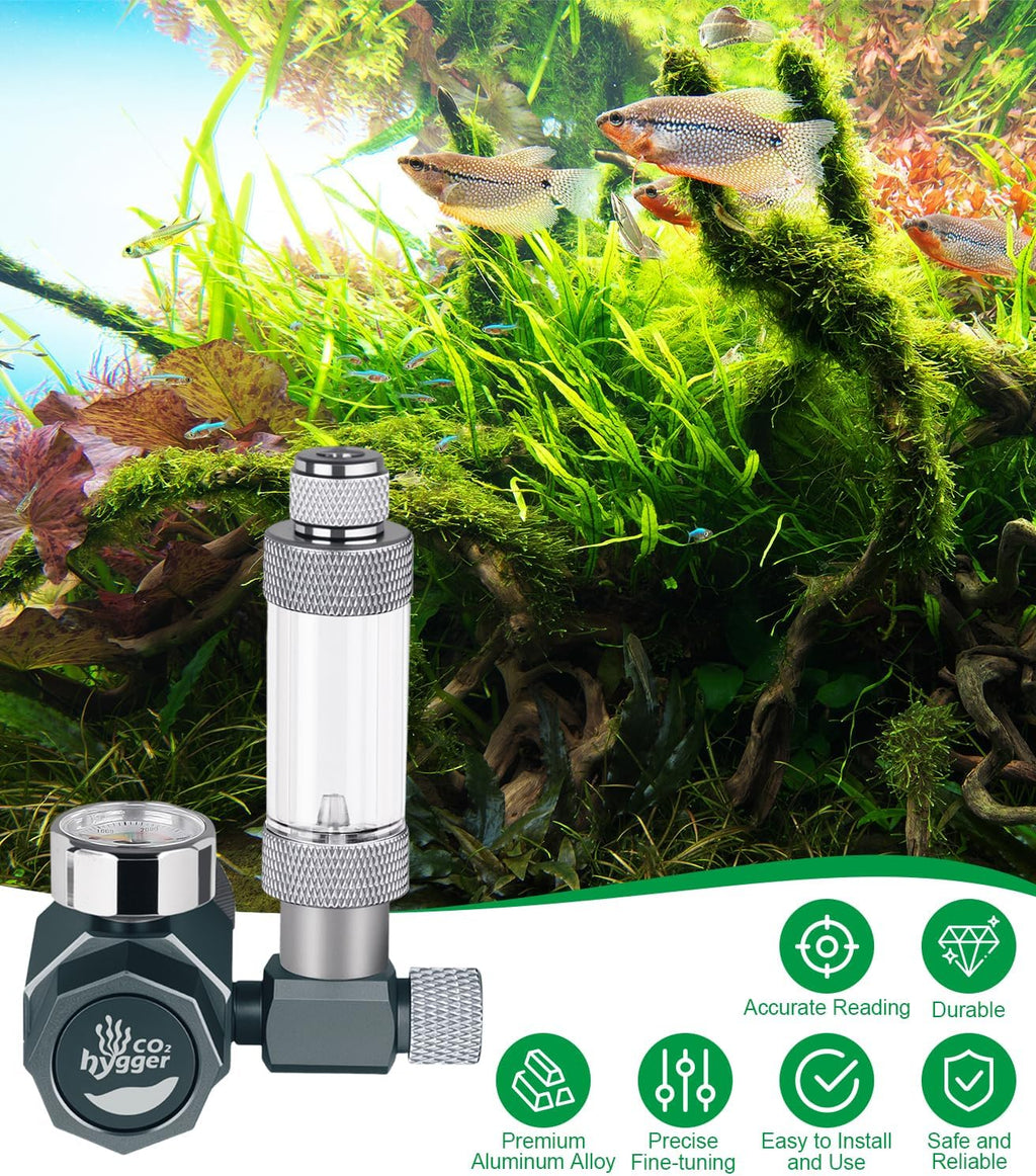 Aquarium CO2 Regulator, Mini Detachable Design, Complete with Bubble Counter and Check Valve Function for Establishing CO2 System in Aquatic Plant Tank