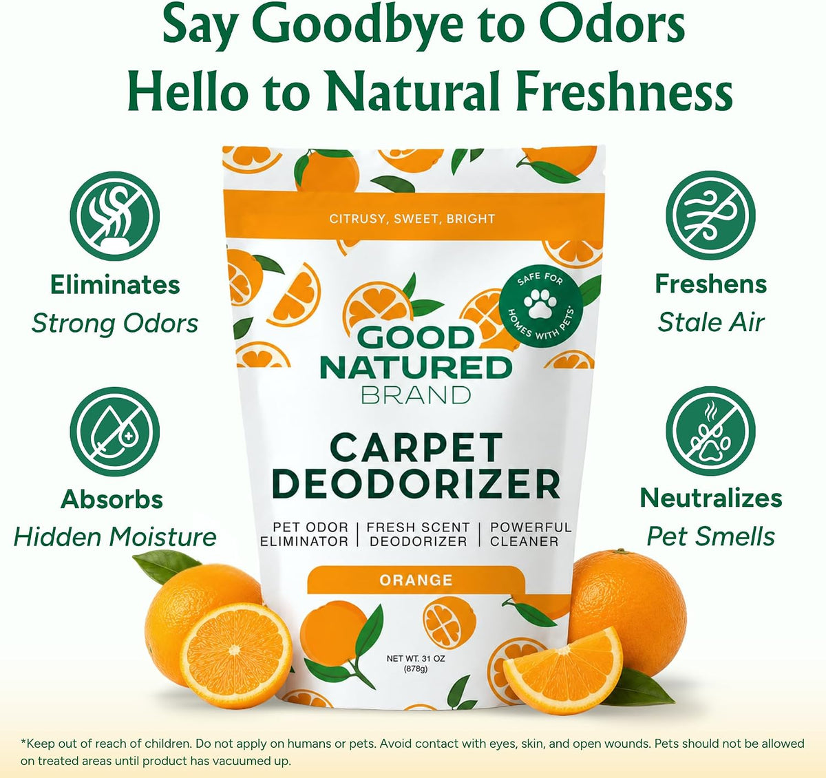 Good Natured Brand Carpet Deodorizer & Pet Odor Eliminator Powder, 31oz