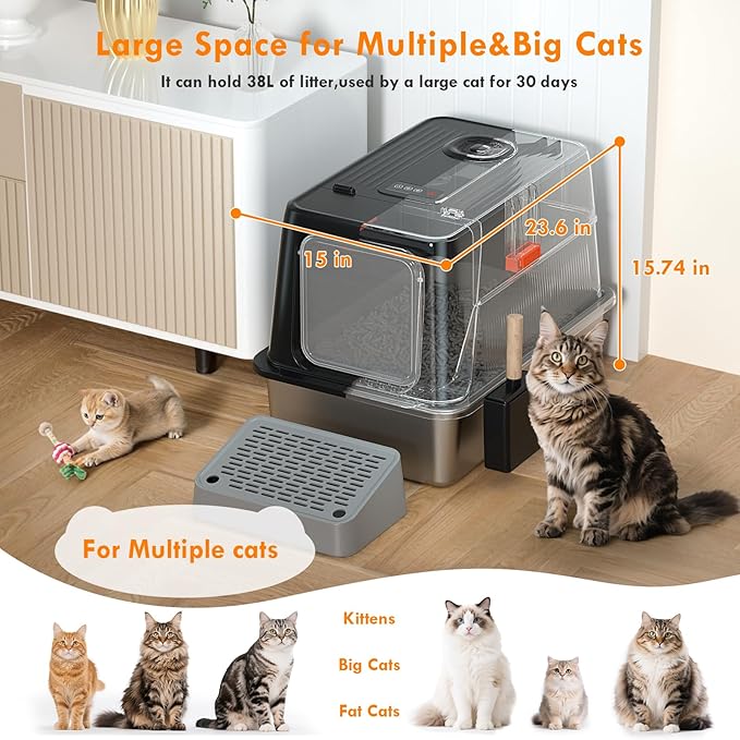 Breeze Litter Box System Stainless Steel Litter Box - Image 5