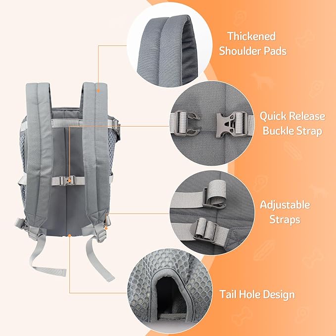 Dog Carrier Backpack, Pet Front Carrier Backpack Legs Out Dog Chest Carrier - Image 4