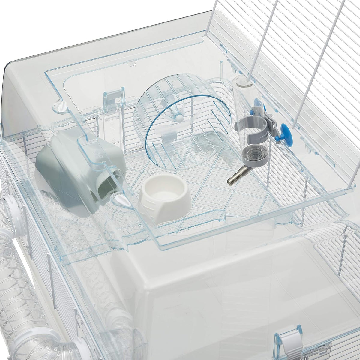 Ferplast Duna Space Hamster Cage, Extra-Deep 11.5-Inch Base Promotes Instinctual Burrowing While Containing Litter & Debris, Includes All Accessories and Play Tunnels, 22.6L x 18.7W x 21.5 Inches
