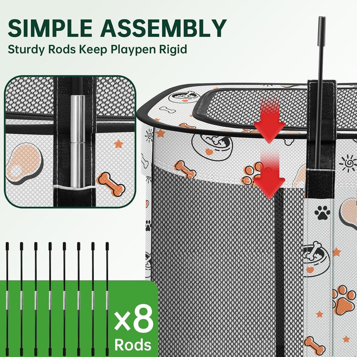 Siedihit Cute 36" Dog Playpen,Cat Puppy Crate Indoor Outdoor