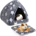 10 x 10 Inch Guinea Pig Hideout Bed with Self Warming Pad, Star