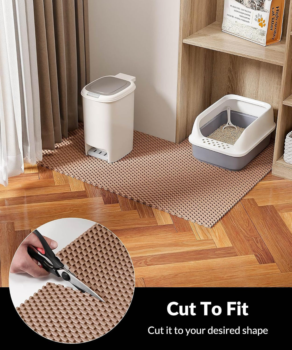 Cat Litter Mat - Cut to Fit Any Place, 35"x23" Litter Trapping Mat