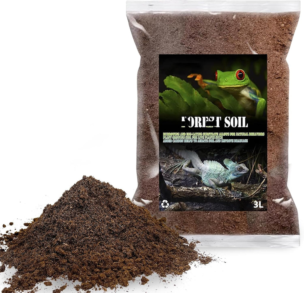 BNOSDM Reptile Soil Substrate,Natural Terrarium Bedding,Snake Bedding,Fluffy Reptile Tank Substrate for Tortoise Hermit Crab Tarantulas Lizards