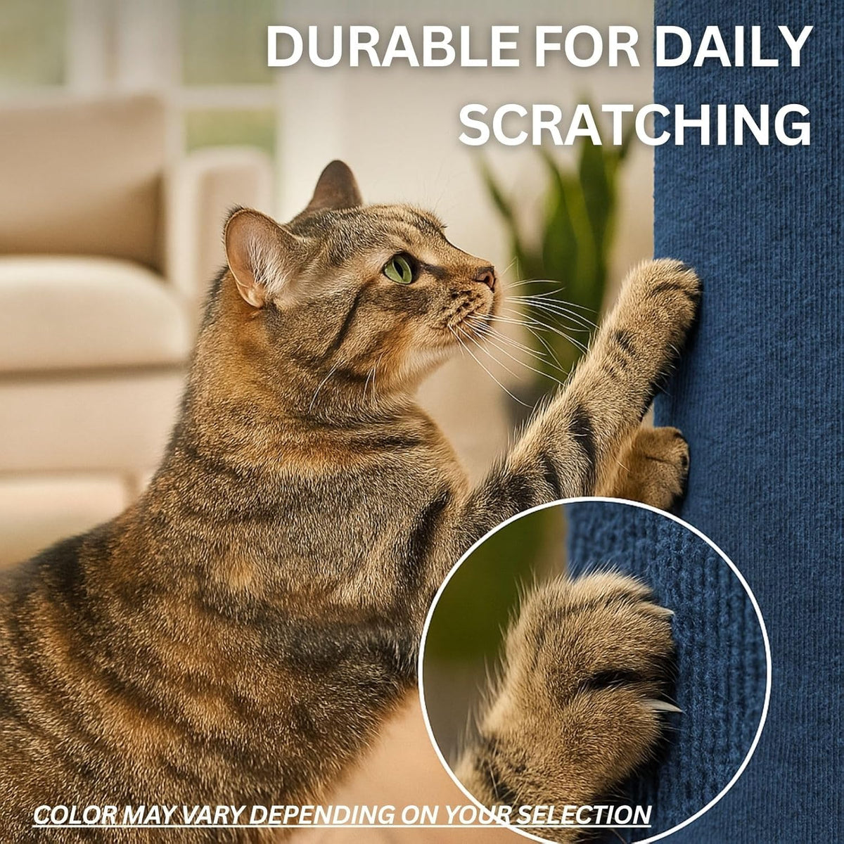 Cat Scratch Mat (3 Pack), 23.6’’ x 11.8’’ Cat Wall Corner Scratcher, Versatile Self-Adhesive Replacement Easy Use for Cat Trees Wall Furniture, Scratching Posts, and Couch Protection (Beige)