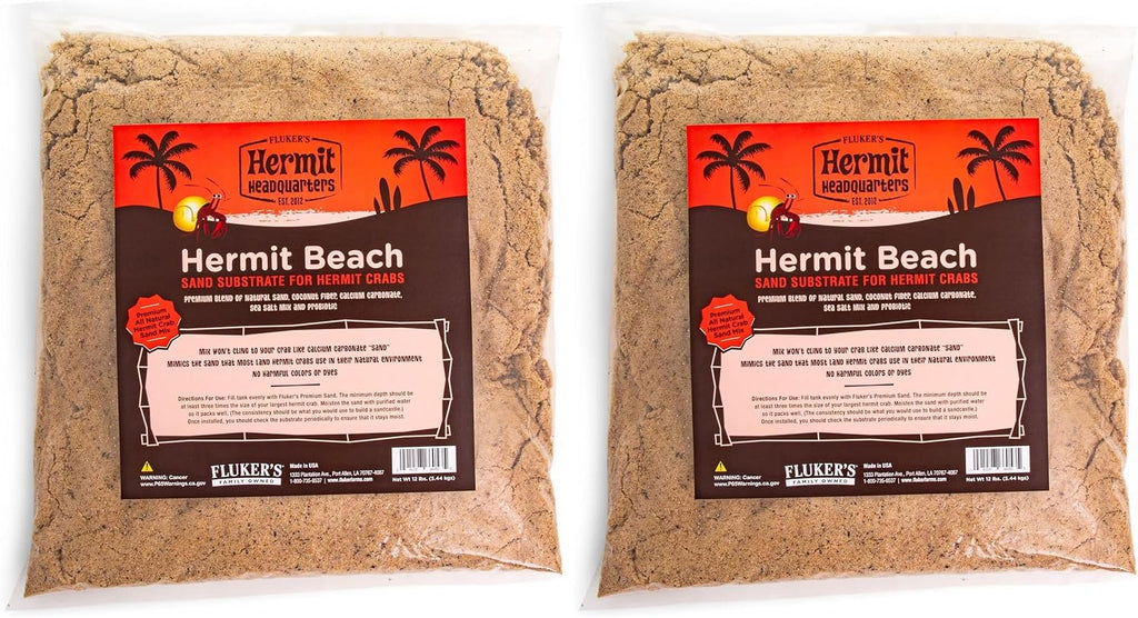 Fluker's All Natural Premium Hermit Crab Sand Substrate, Sand Mixture with Coconut Fiber, For Hermit Crab Tanks, 12 lbs.