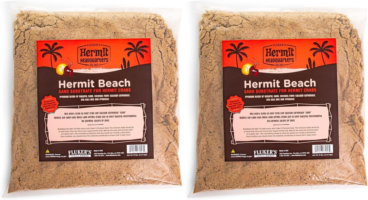 Fluker's All Natural Premium Hermit Crab Sand Substrate, Sand Mixture with Coconut Fiber, For Hermit Crab Tanks, 12 lbs.