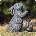 Solar Garden Outdoor Decor Bunny Statues, Figurine Decorations Rabbit by Vlyrofea