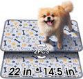 Hompet Washable Pee Pads for Dogs, 22"x14.5", 2-Pack Thick Heavy Absorbency Reusable Pee Pads Prevent Leakage Non-Slip, Pet Training Pads for Puppy Playpen, Crate, Potty, Floor, Bed, Sofa