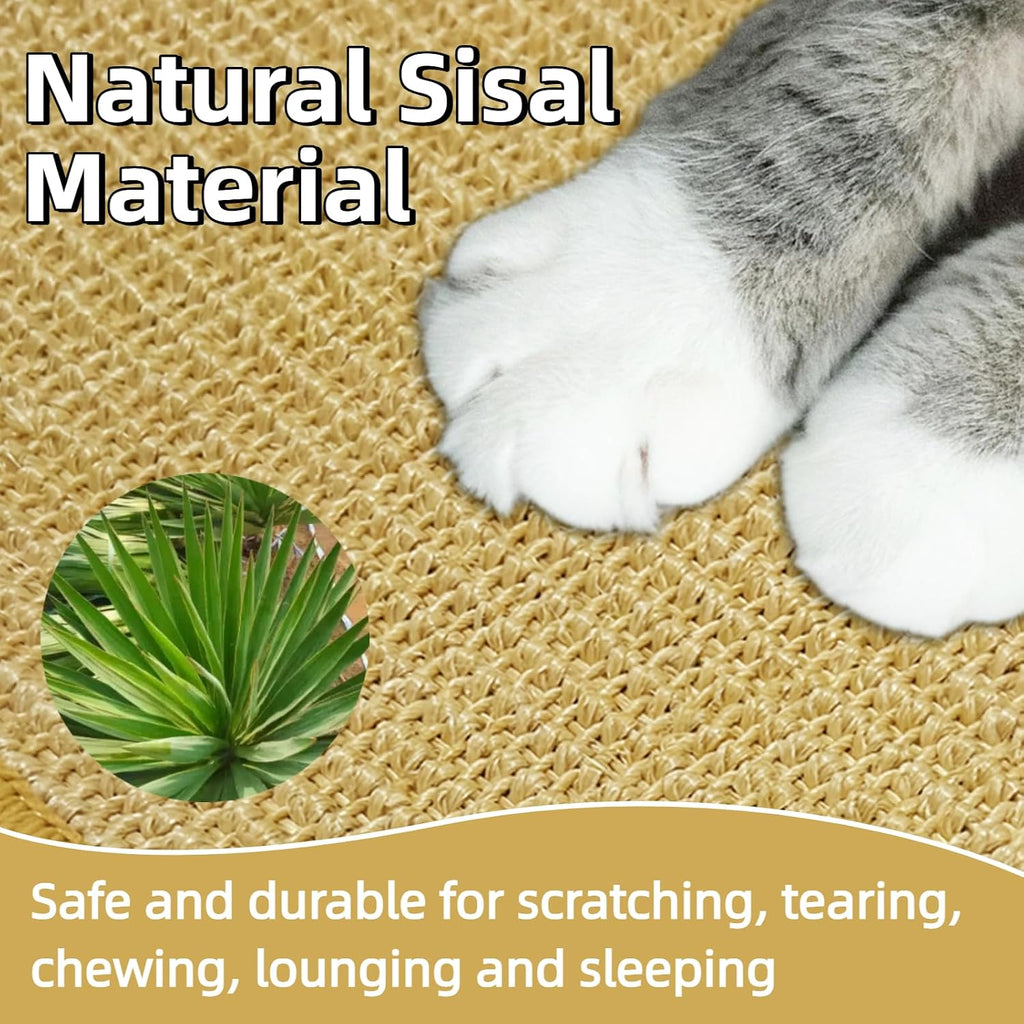 DYAUS Rabbit Scratching Pad, Sisal Bunny Scratch Pad, Natural Rabbit Foraging Mats for Cages, Indoor Bunny Toys Accessories for Bedding Biting Sleeping Resting (2PCS, 16x12in)