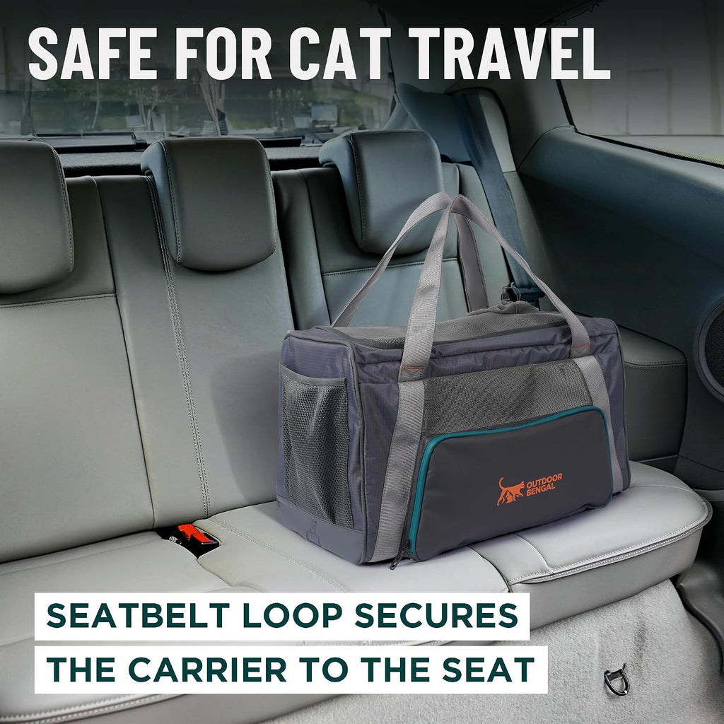 OutdoorBengal Zeppelin™ Airline Approved Cat Carrier Large Soft (Black)