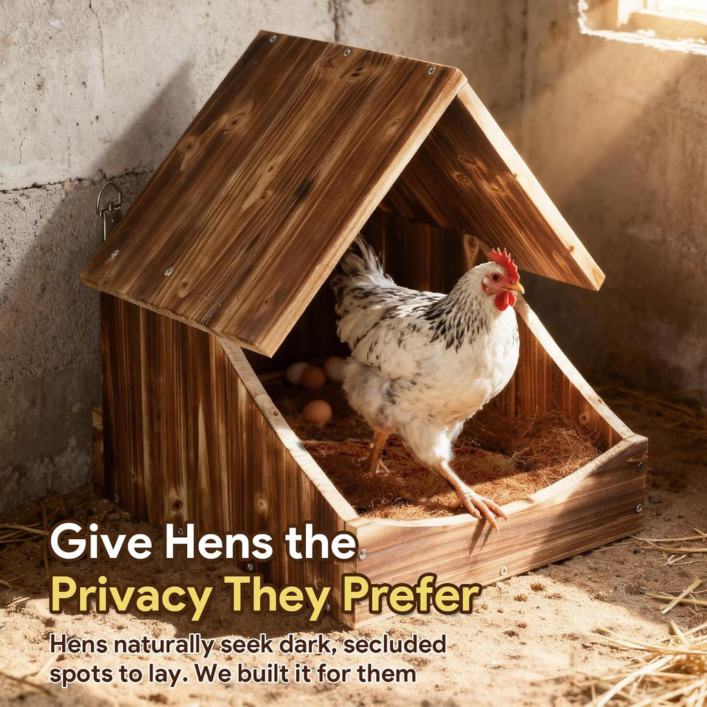 Chicken Nesting Boxes, 3 Pack Wall-Mounted Wooden Nesting Box,Specialized for Chicken Coops, Features a Cozy & Private Laying Space, Suitable for Chickens, Ducks and Other Poultry