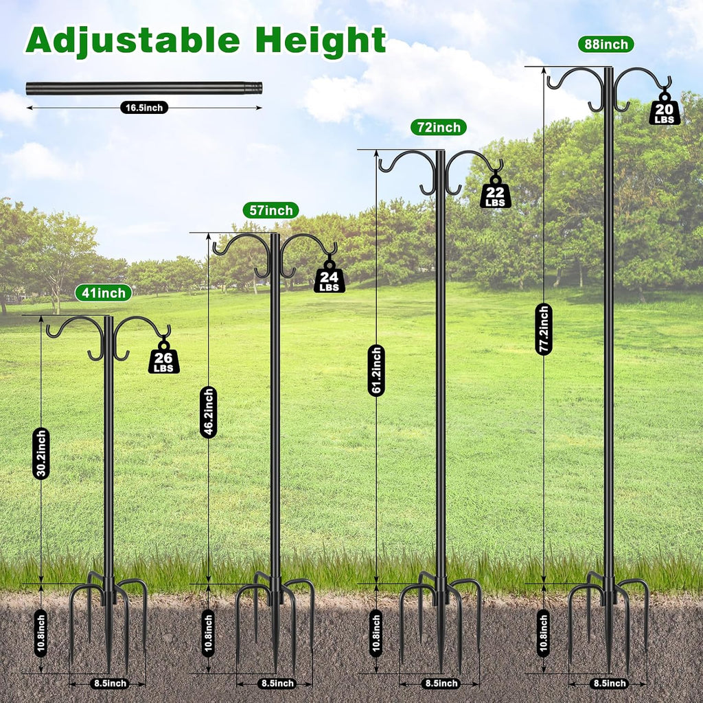Squirrel Proof Bird Feeder & Double Shepherd Hook for Outdoor