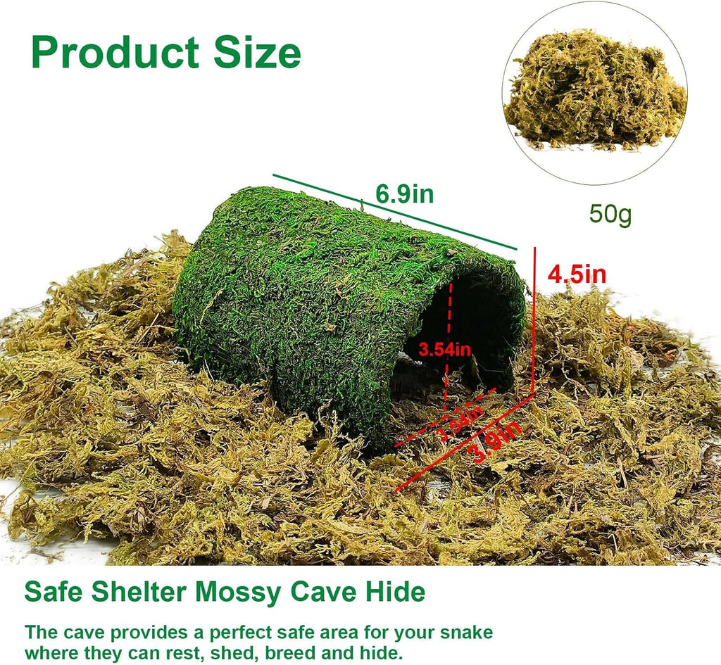 kathson Leopard Gecko Hide,Reptile Hideout Climbing Moss Caves Snake Hide