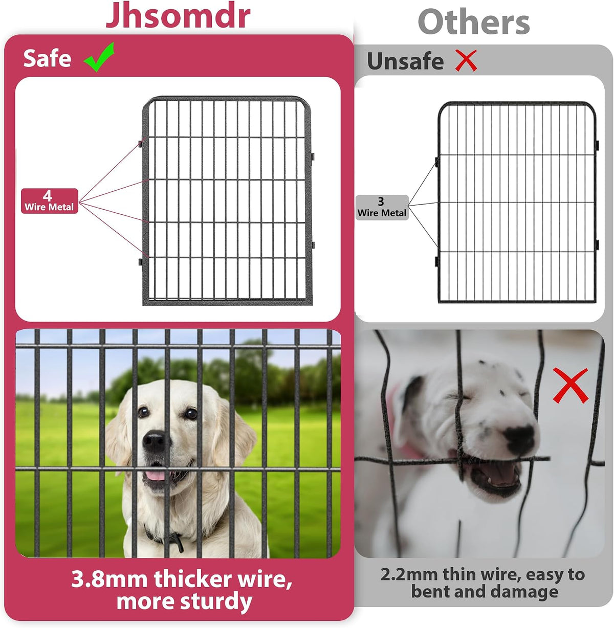 Dog Playpen, 32inch 10 Panels Outdoor Dog Fence Indoor Dog Pen Anti-Rust Pet Puppy Pen Dog Exercise Pen with Lock for Medium Small Dogs, Portable Pet Fence for Yard RV Camping