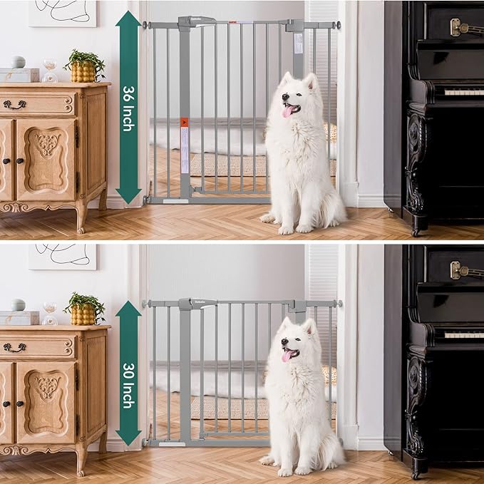 BABELIO 36" Tall Baby Gate, 26-40" Wide Auto Close Pet Gate, PressGuard C5 - Image 2