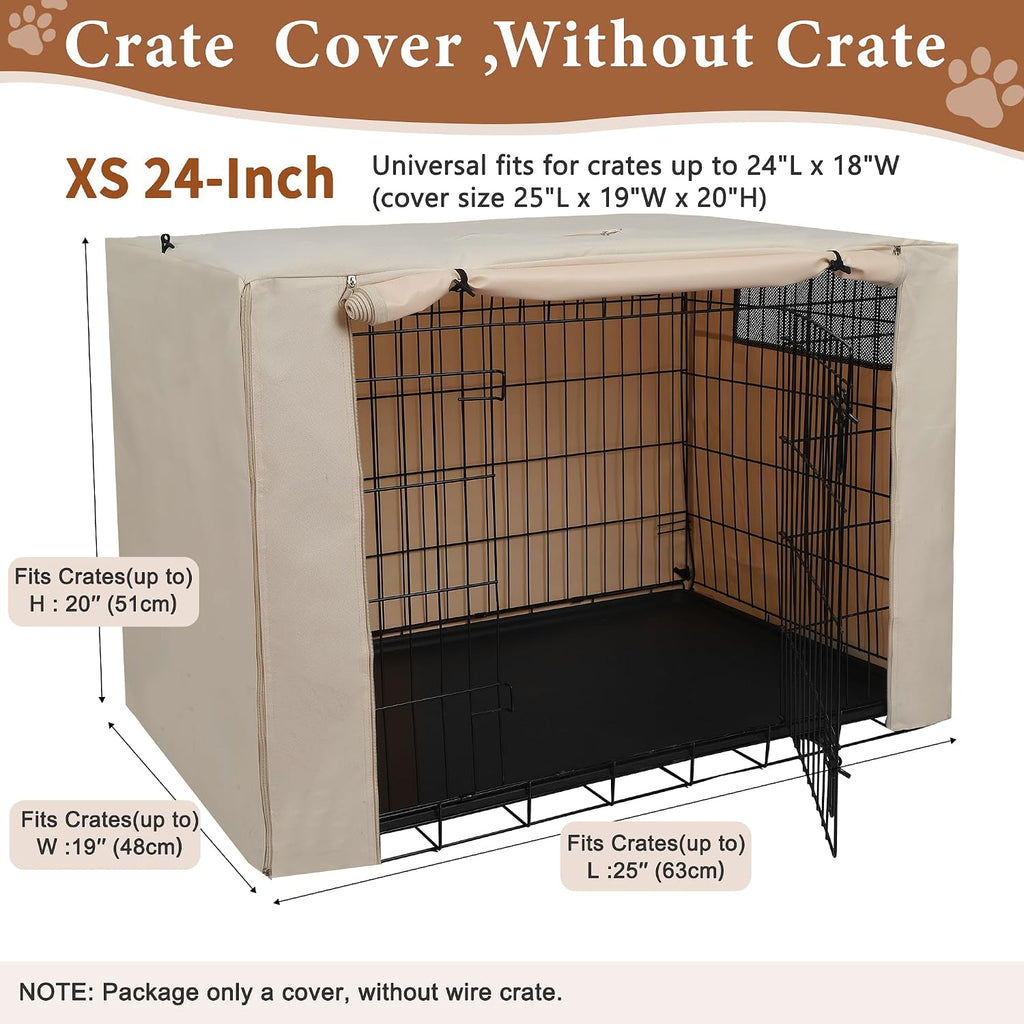 Deblue Dog Crate Cover, 24 Inches Durable Polyester Indoor Kennel Cover
