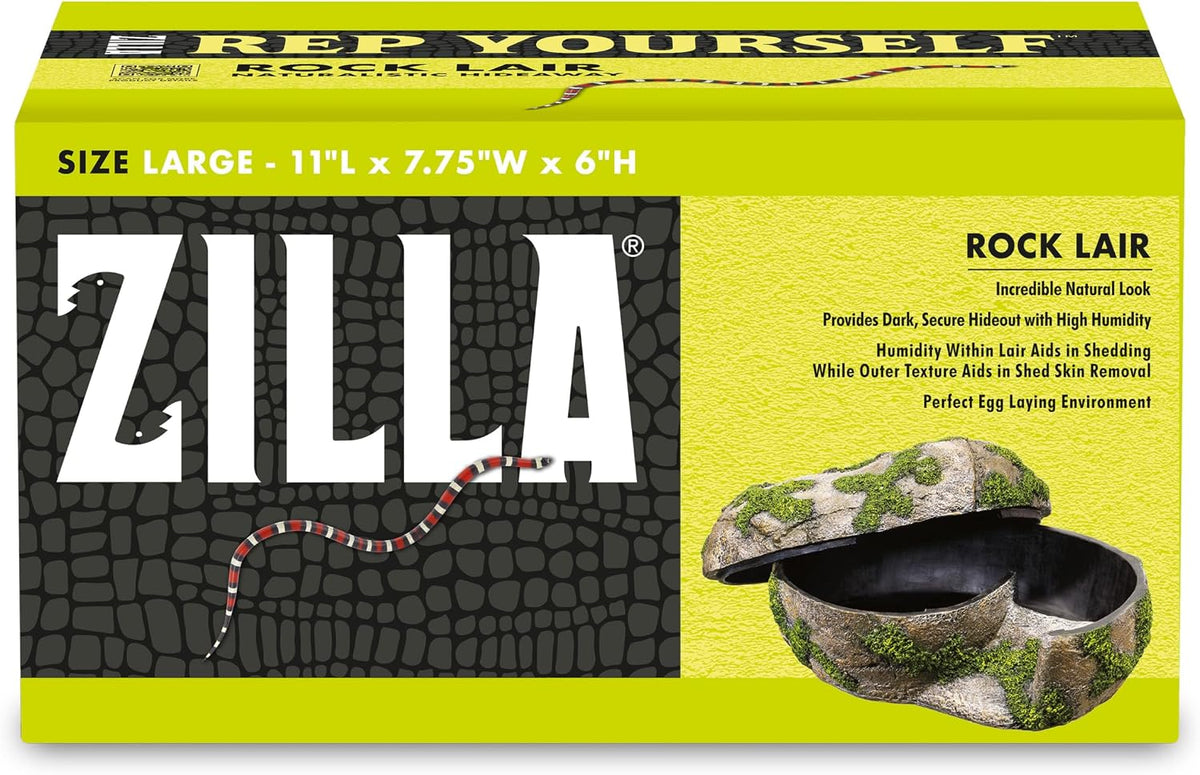Zilla Rock Lair Naturalistic Hide for Snakes and Lizards, Large