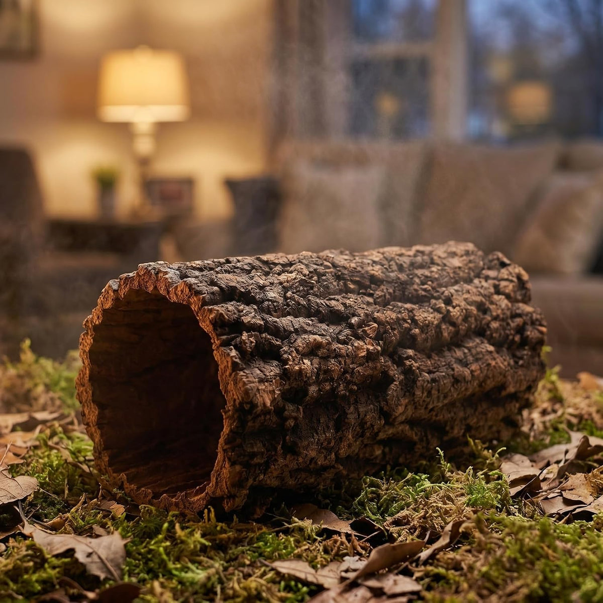 DECHOUS Natural Cork Bark Reptile Hide, 7.9 Inch Hollow Log Cave