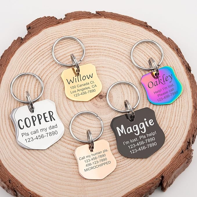 Anavia Personalized Pet ID Tags, Stainless Steel Glossy Laser Engraved Dog Cat - Image 8