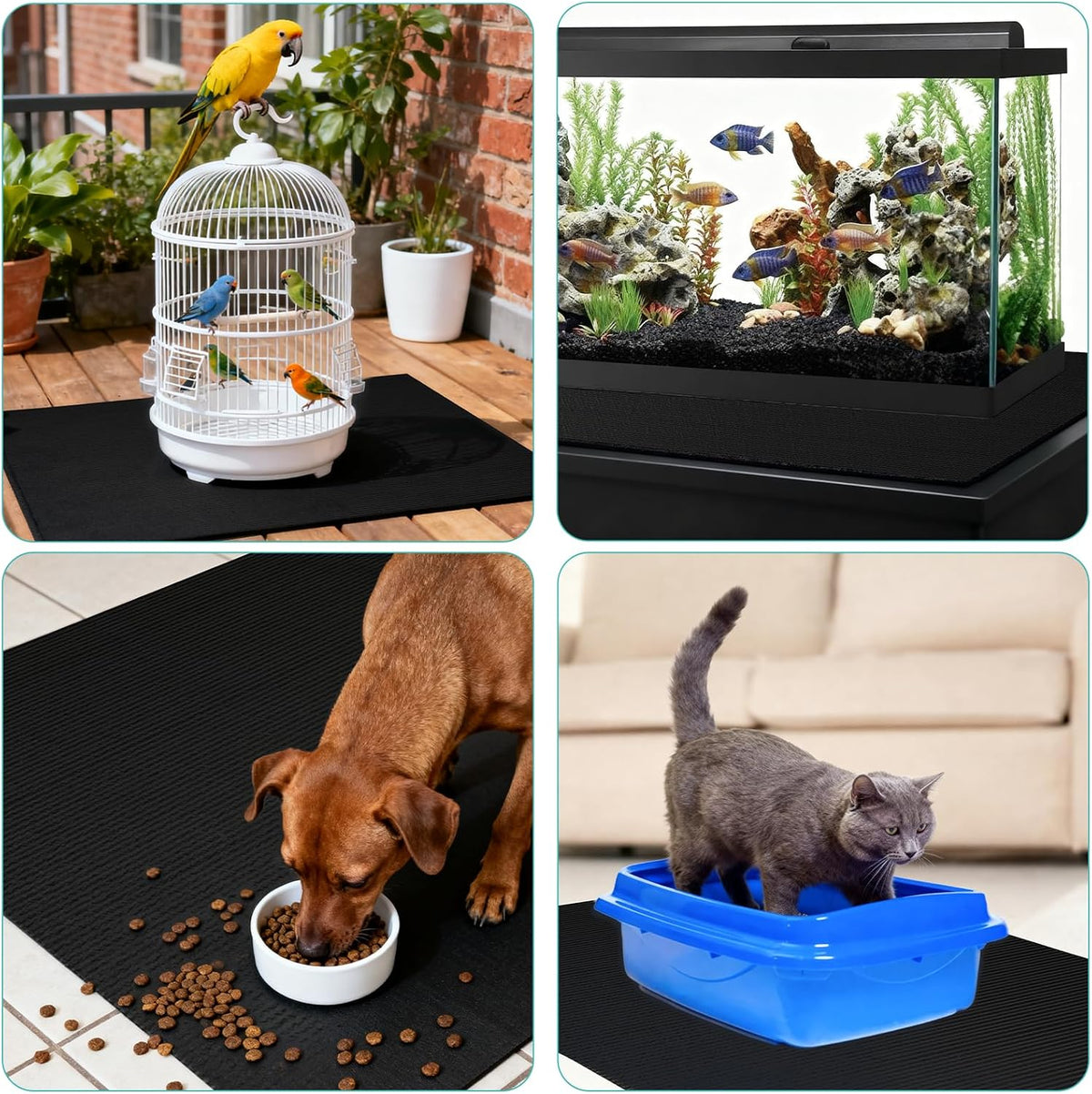 Pet Crate Floor Protection Mat, Mat for Under Dog Crate, 31.5" x 43.3" XXL Cut to Fit Design Washable Floor Covering Reusable Waterproof Non Slip Rug Whelping Pad for Pet (XX-Large)