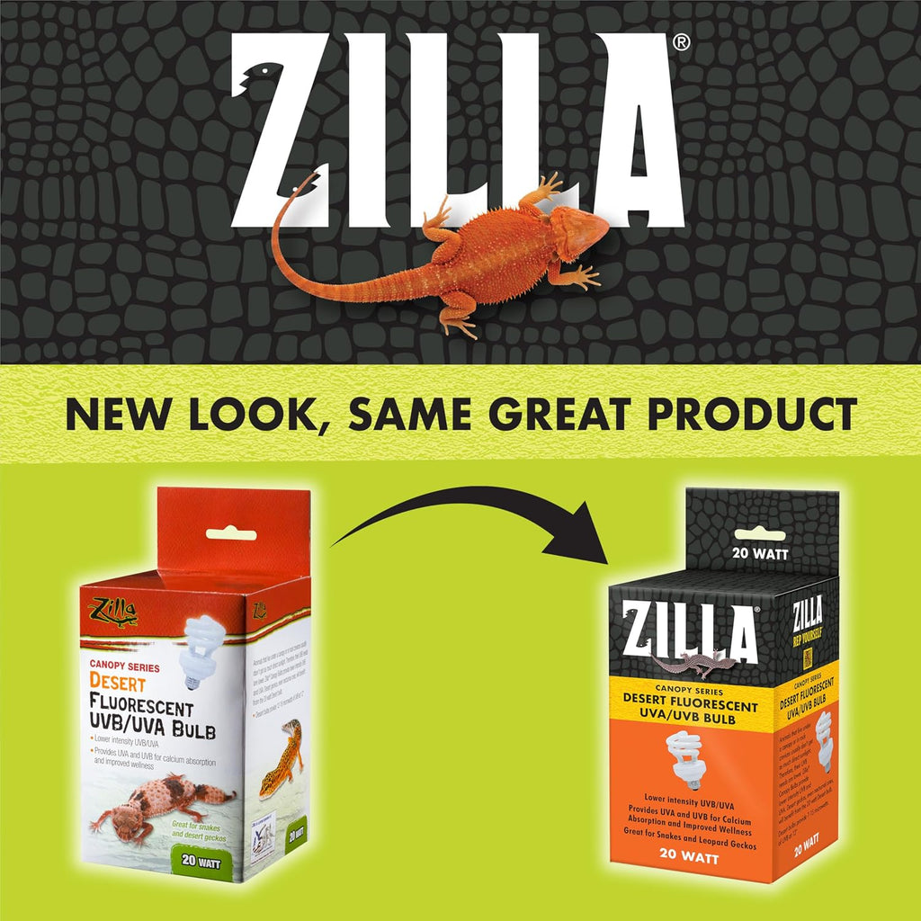 Zilla Canopy Series Fluorescent UVB/UVA Bulb for Reptiles, 13 W