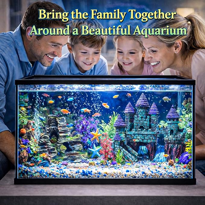13 Pieces Aquarium Decorations Kit, Fish Tank Decorations Set Small Resin - Image 3
