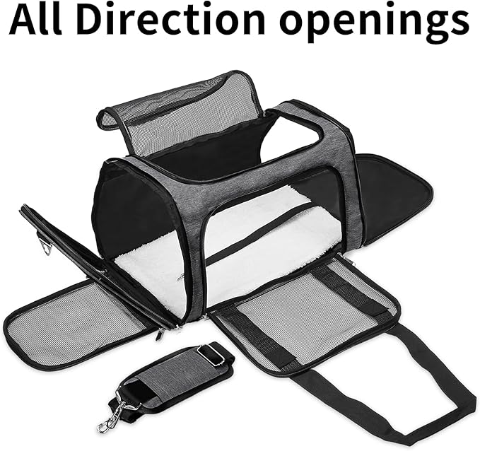Soft-Sided Cat/Dog/Pet Carrier, Collapsible Pets Travel Carriers - Image 2