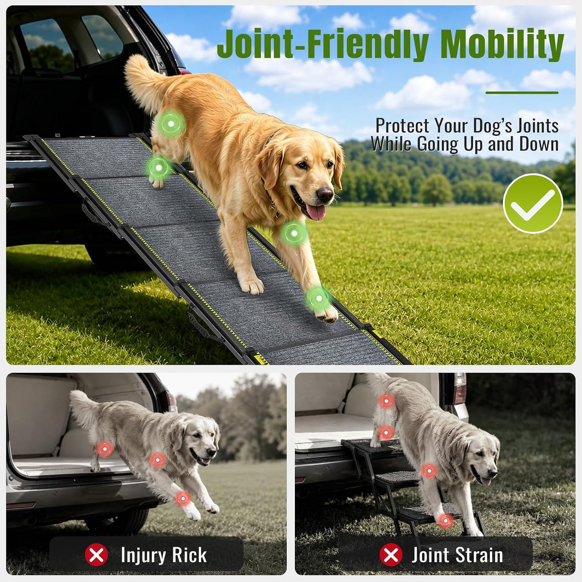 Dog Ramp for Car 73" Extra-Long,Telescoping Pet Ramp for Truck SUV