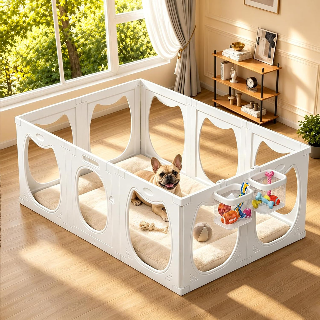 Clear Acrylic Dog Playpen for Small & Medium Dog, 10 PCS 24" H