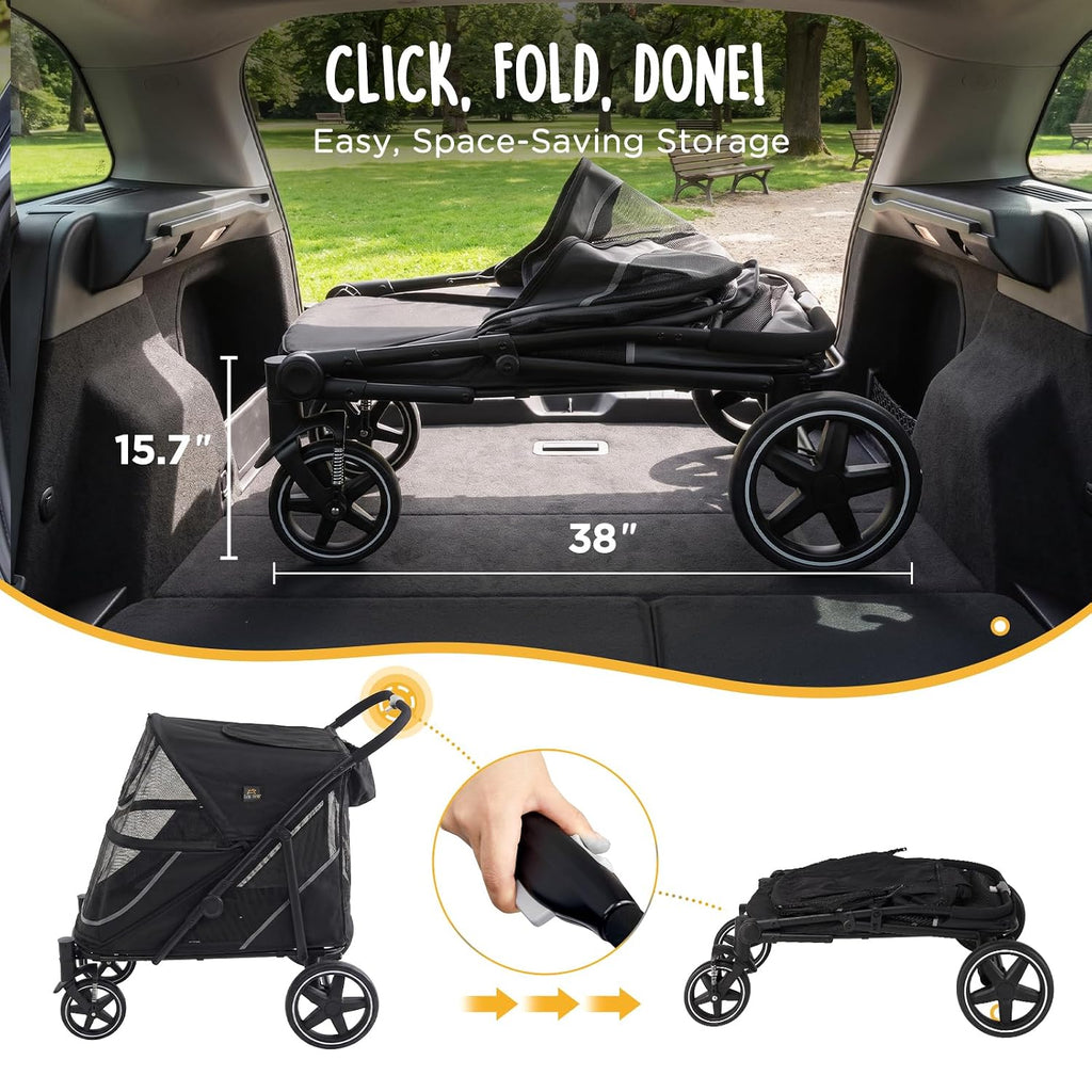 CANINE CANYON All-Terrain Pet Stroller for Large & Medium Dogs