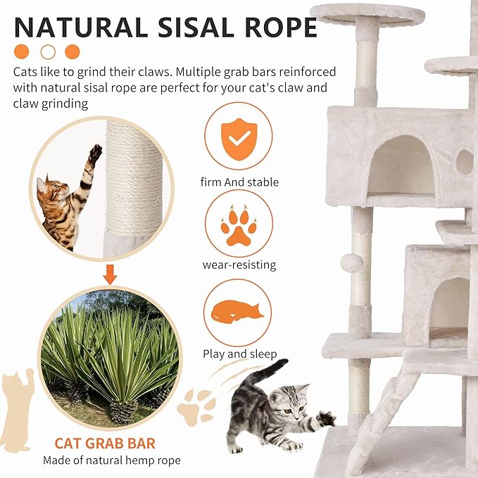 Cat Tree for Indoor Cats, Space Saving Cat Activity Center, Durable Pet Play - Image 4
