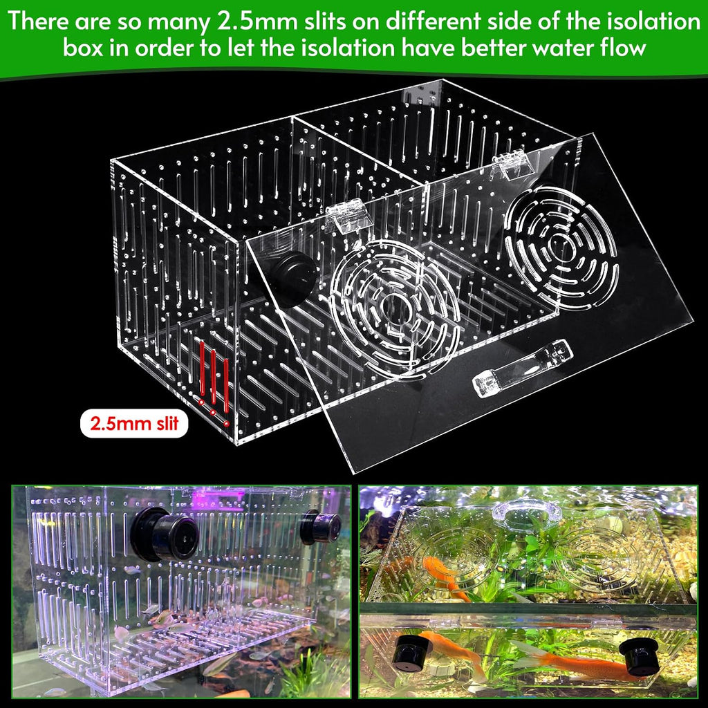 Magnet Acclimation Box for Saltwater Fish Quarantine Aquarium Isolation Box for Aquarium Fish Anemone Reef Coral(Patented Product)