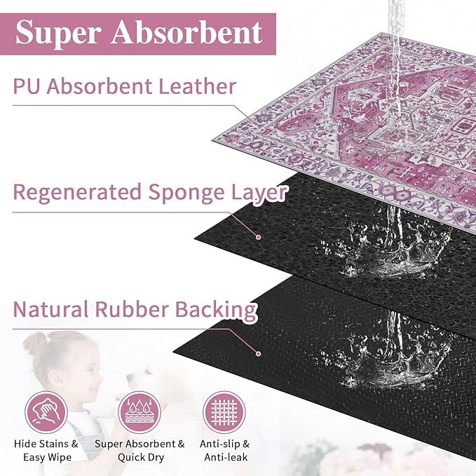 famibay Dog Food Mat, Absorbent Cat Dog Mats - Image 4