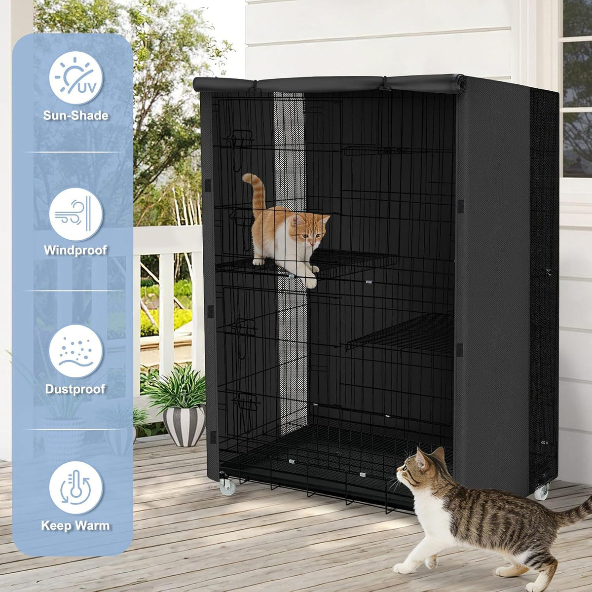 ExploreLand Breathable Cat Cage Cover,36" L x 24" W x 50" H