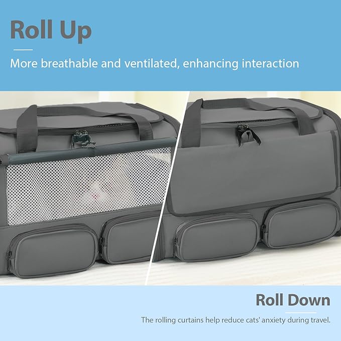 Cat, Dog Carrier for Pets up to 15 lbs, Soft-Sided Collapsible Pet Carrier - Image 6