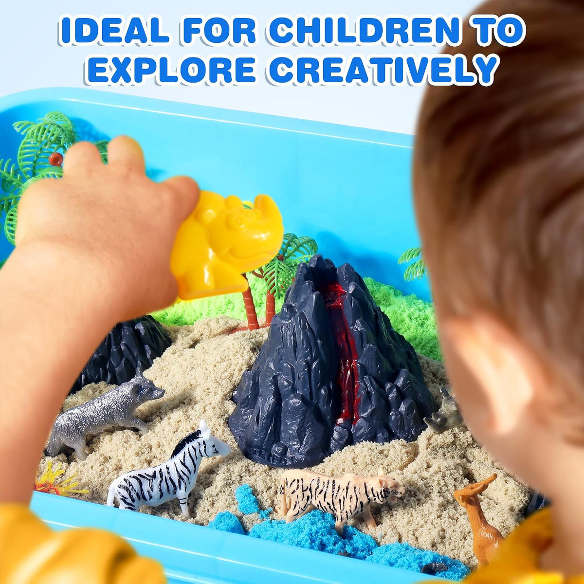 Billeeit Animal Sensory Bin Sand Toy