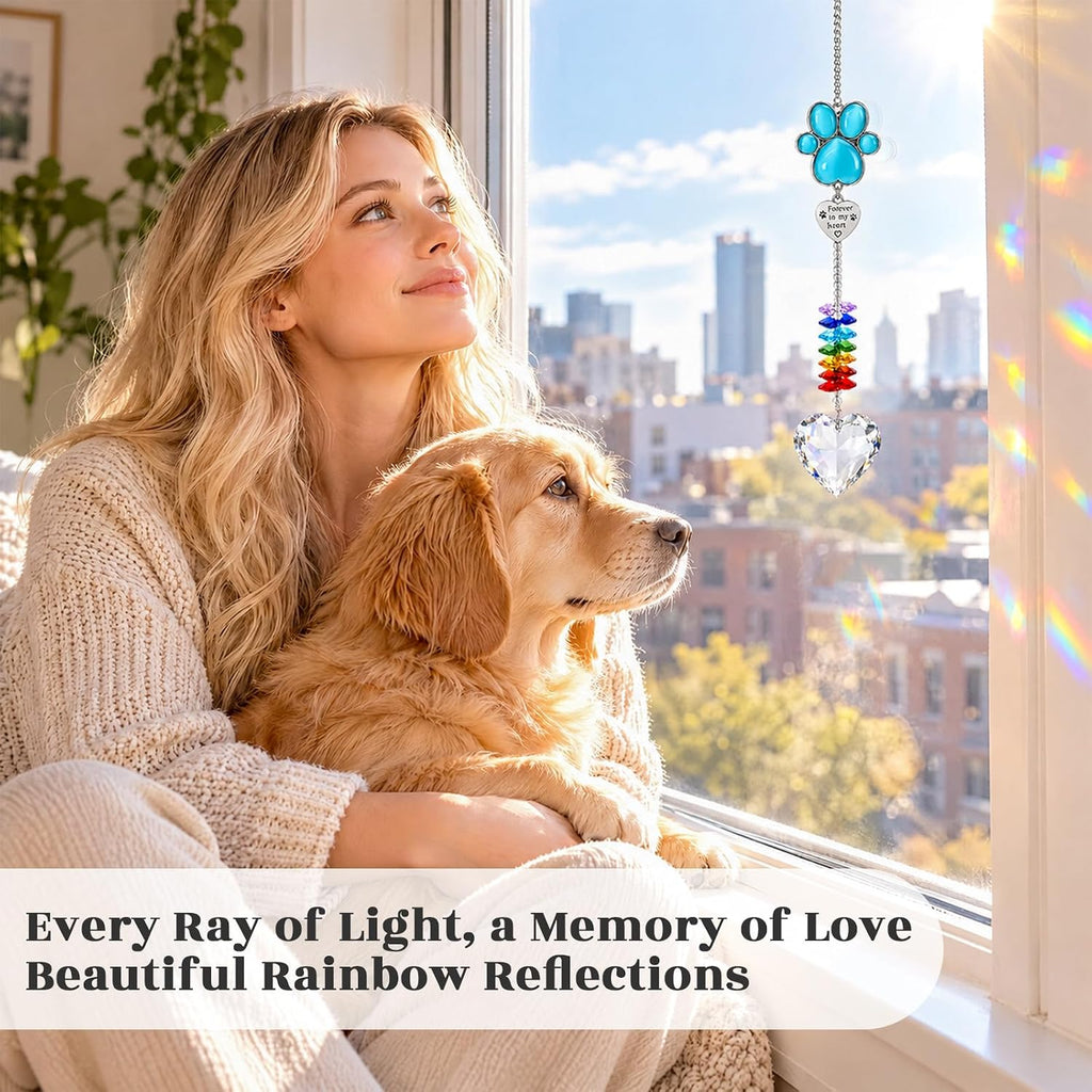 Dog Memorial Gifts for Loss of Dog,Pet Sympathy Crystal Memorial Suncatcher