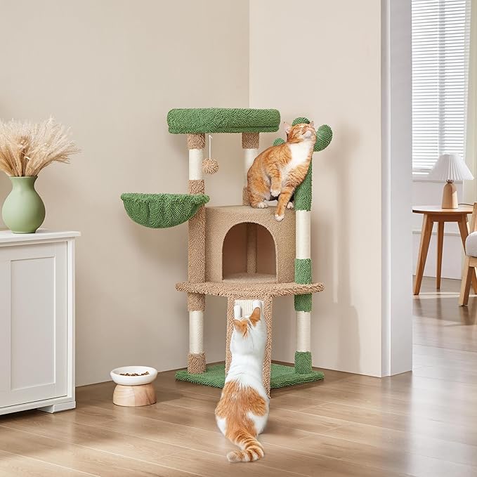 Yaheetech Cactus Cat Tree, 42in Cat Tower - Image 2