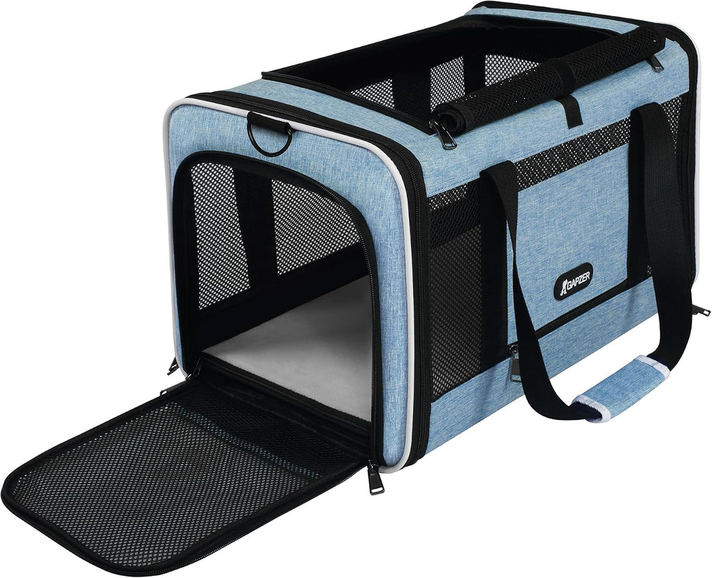 GAPZER Cat Carrier 18 x 11 x 11 Top Loading Soft Pet Travel Bag Over 15lbs