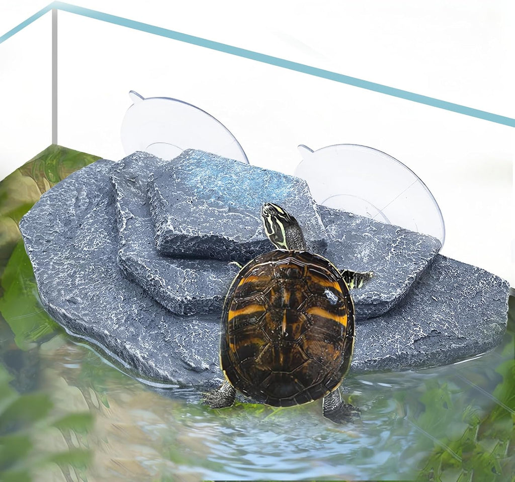 Tfwadmx Turtle Basking Platform Floating Resting Dock Terrace Stone,Grey