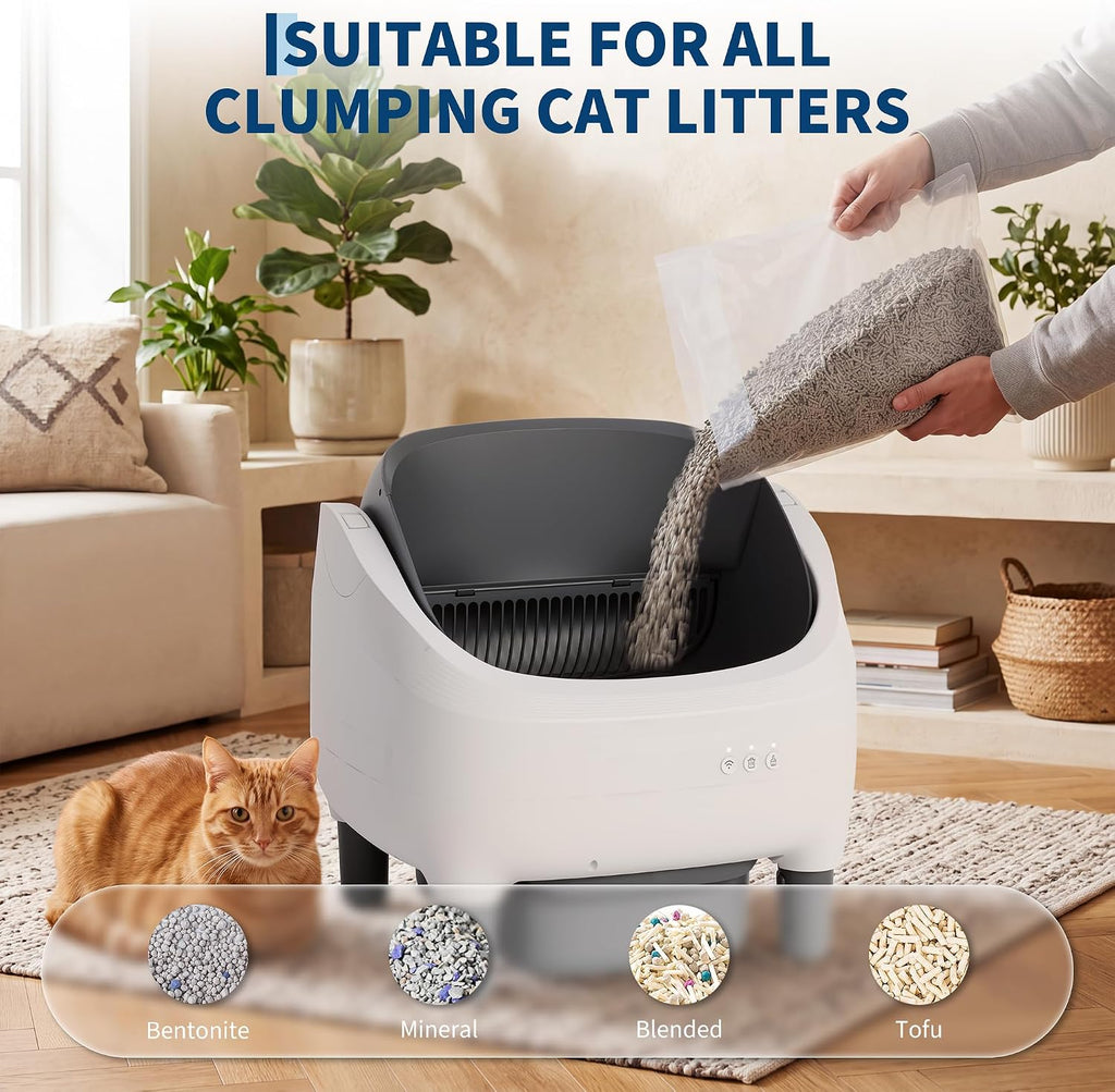 Automatic Self Cleaning Cat Litter Box for Multiple Cats Large Capacity
