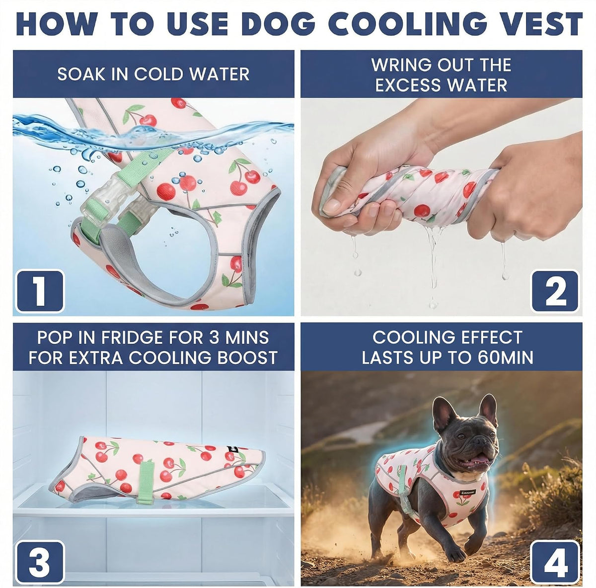 Spark Paws Dog Cooling Vest - Evaporative Summer Cooling, SPF-50 Protection