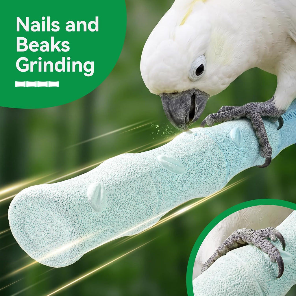 Large Parrot Perch, Bird Nails & Beak Grinding Bird Perch for Cage-Blue