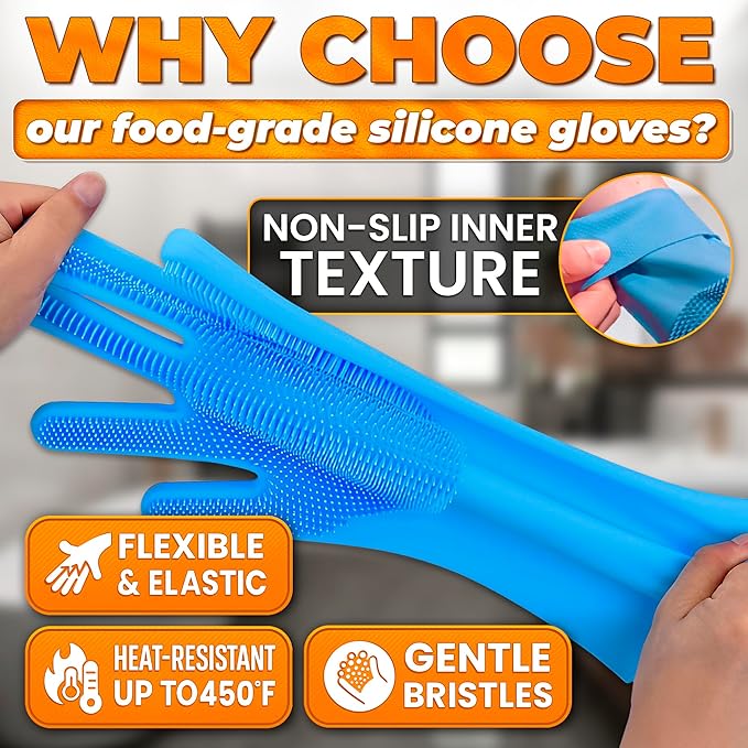 Cat & Dog Washing Gloves for Bathing – 2-in-1 Design Dog Scrubbing Gloves for - Image 3