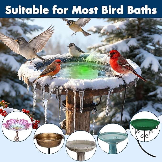 Outdoors 100W Bird Bath Heater for Winter, Birdbath Deicer Pond De-icer - Image 5